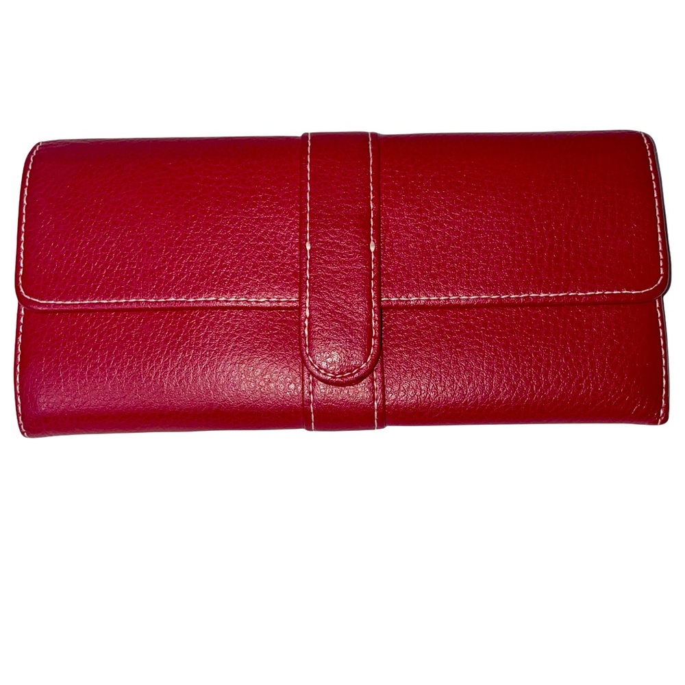 Ann Taylor LOFT Wallet Change Purse Clutch Slim Red